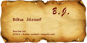 Bóha József névjegykártya